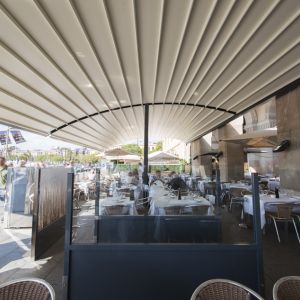 Interior of the pergolas on the terrace